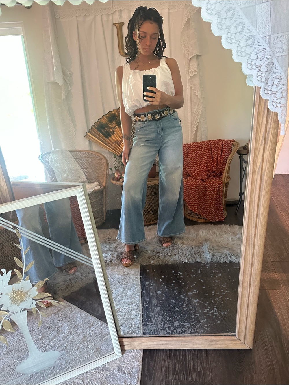 Good American Light Blue Wide-Leg Jeans